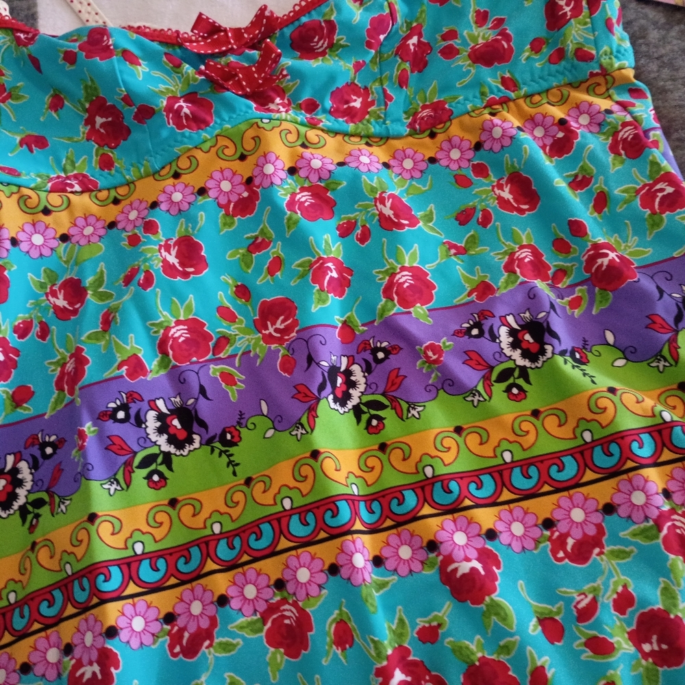 Betsey Johnson Swimsuit Retro Barbie Girl Pin Up Retro 90s Ruffle Doll Baby Y2k - Picture 4 of 7